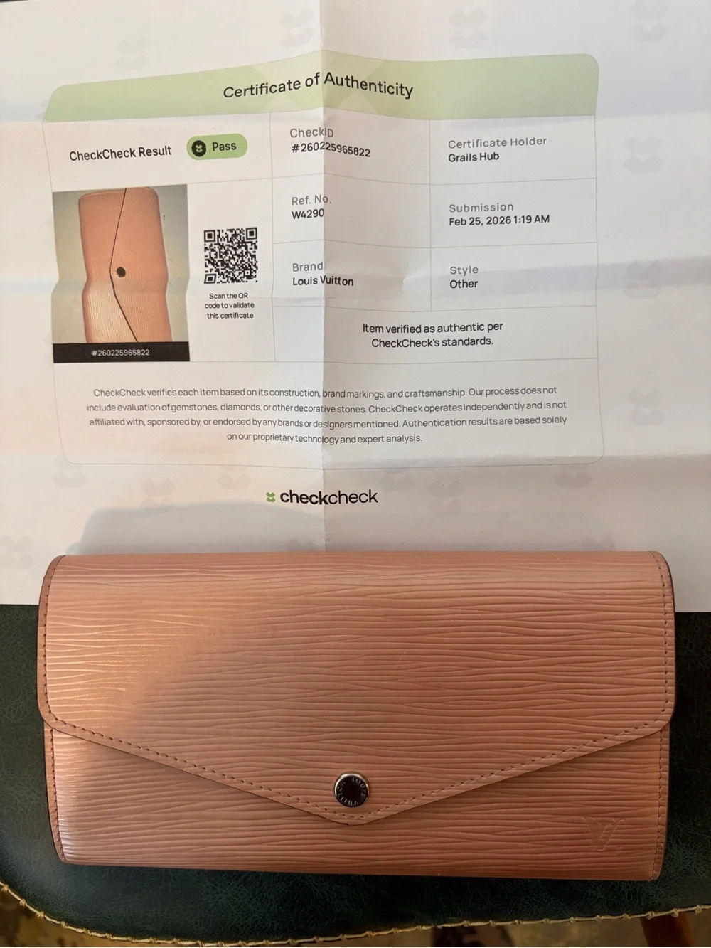 Louis Vuitton Epi Leather Pink Envelope Wallet